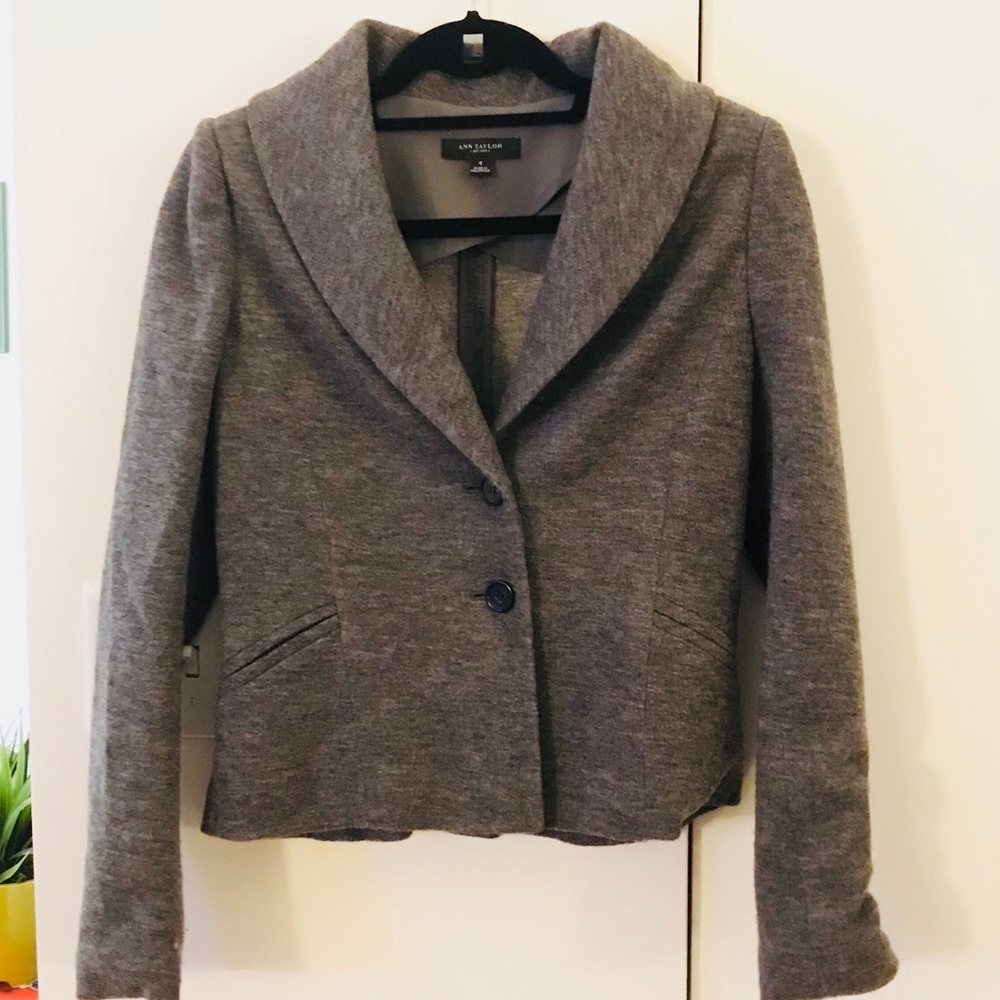 Ann Taylor grey wool blazer